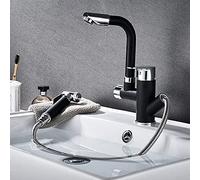 Bathroom Faucet Pull Type Kitchen Water-tap Cold Heat Water Wash Basin Faucet No Dead Ends 360°Rotation Kitchen Sink Flower Sprinkle Tap Vessel Faucet (Round)