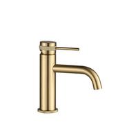 Bathroom Faucet Rea Lungo Grip Low Brush Gold, Brass