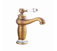 Bathroom Faucet Sink Faucet Single Handle Brass Ceramic Base Antique Bronze Vintage Hot Cold Mixer Tap d Finished