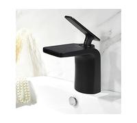 Bathroom Faucet Waterfall Bathroom Sink Faucet Single Handle Basin Mixer Tap Hot and Cold Water Lavatory Faucet Brass Bathroom Vessel Sink Faucet Deck Mount Single Hole Vanity Faucet,Black