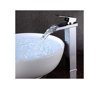 Bathroom Faucet Waterfall Bathroom Sink Faucet Stainless Steel Tall Basin Mixer Tap Hot and Cold Water Lavatory Faucet Single Handle Bathroom Vessel Sink Faucet,chrome plated