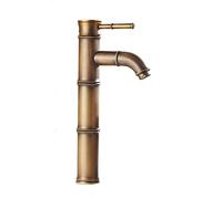 Bathroom Faucet Waterfall Single Hole Retro Brass Lavatory Handle Sink 1 for Washbasin,Antique D(Antique D)