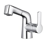 Bathroom Faucet With two Function Pull Out Sprayer, Single Handle Bathroom Sink Faucet Brass Basin Mixer Tap Hot and Cold Water Lavatory Faucet,Chrome plated