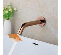 Bathroom Faucets Black Chrome Gold Wall Mount Sensor Faucet Automatic Hands Touch Sensor Mixer Bathroom Sink Tap Rose Gold Heavy Duty