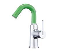 Bathroom Faucets Brass Basin Mixer Sink Faucet Gourmet Washbasin Tapware Hot Cold Water Tap Red Yellow(Green Faucet)