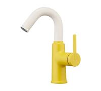 Bathroom Faucets Brass Basin Mixer Sink Faucet Gourmet Washbasin Tapware Hot Cold Water Tap Red Yellow(White Faucet)