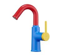 Bathroom Faucets Brass Basin Mixer Sink Faucet Gourmet Washbasin Tapware Hot Cold Water Tap Red Yellow(Red Faucet)