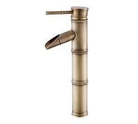 Bathroom faucets Sink Faucet Single Handle Waterfall Hole Retro Brass Lavatory for Balcony,Antique D(Antique D)
