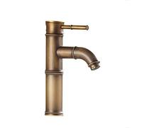 Bathroom faucets Waterfall Faucet Single Hole Retro Brass Sink Lavatory Handle Vintage Antique for Outdoor, D(Antique E)