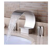 Bathroom Faucets Widespread Basin Sink Hot Cold Water Mixer Dual Handle Three Hole Black Taps Brush Nickel,Kitchen Sink Faucet