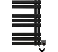 Bathroom Flat Heated Towel Rail Radiator With LED Display, Modern Central Heating Energy Saving Radiator(White,Left Line)