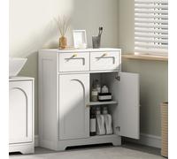 HOMCOM Bathroom Floor Cabinet, Bathroom Storage Unit with 2 Doors, White