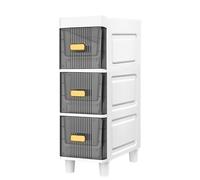 Bathroom Floor Cabinet - Narrow White Frame with 6 Drawers - Tall Slim Vertical Storage Solution for Bedroom and Bathroom