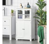Kleankin Bathroom Floor Storage Cabinet w/ Doors, White
