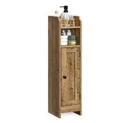 Bathroom floor cabinet with door and adjustable shelves, Honey Brown Black / Single-door (80H)