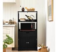 Bathroom Floor Cabinet Wooden Cupboard Freestanding 2 Open Shelves