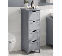 Bathroom Floor Storage Cabinet, Bathroom Storage Unit With 4 Drawers, Bathroom Cabinet Freestanding, Modern, Mystic Grey