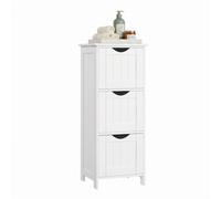 Bathroom Floor Storage Cabinet, Freestanding Bathroom Storage Unit with 4 Drawers, White / 3 Drawers