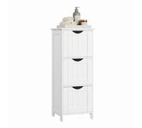 Bathroom Floor Storage Cabinet with 4 Drawers Slate, White / 3 Drawers