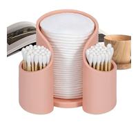 Bathroom Floss Dispenser - 4.33x3.54x2.76in PP QTIP Holder, Cotton Pad Organizer, Light Red Blue White Container, Compact Design Storage Case | Ideal for Home Change Setup,