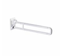 Bathroom Folding Rails, Grab Bars, Stainless Steel and Nylon Wall Mounted Handle, for The Elderly Disabled(White,60cm/24in)