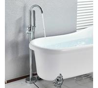 Bathroom Freestanding Bathtub Mixer Taps Floor Mounted Tub Filler Taps w/Shower