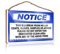Bathroom Funny Decor Notice This Is A Break Room No Lab Coats, Gloves Wooden Sign My Way Porch Funny Signs(15X28CM)