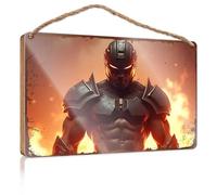 Bathroom Funny Signs Black Knight: The Fiery Guardian Wooded Sign Farmhouse Decor For The Home Door Sign For Bedroom(23X35CM)