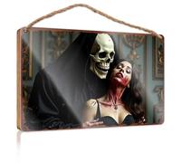 Bathroom Funny Signs Dark Romance: A Gothic Portrait Of Love And Death Wooded Sign Farmhouse Decor For The Home Door Sign For Bedroom(23X35CM)