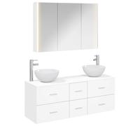 Bathroom Furniture Set 4 pcs Engineered Wood and Glass Modern Vanity vidaXL