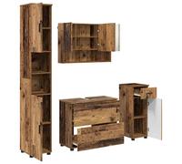 Bathroom Furniture Set 4 pcs Engineered Wood and Metal Modern Sleek vidaXL