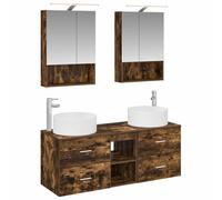 Bathroom Furniture Set 5 pcs Engineered Wood and Glass Delight Modern vidaXL