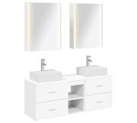 Bathroom Furniture Set 5 pcs Engineered Wood and Glass Modern Storage vidaXL