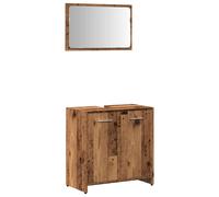 vidaXL Bathroom Cabinet with Mirror Old Wood Engineered Wood