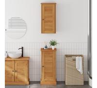 Bathroom Furniture Set with Shelf with Storage with Door 2 pcs Brown and Honey brown Berkfield Home Brown One Size