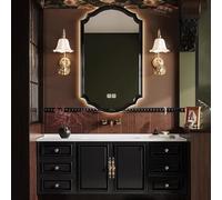 Bathroom Furniture Set with Wall-Mounted Cabinet, Ceramic Sink & Mirror - Black, 150cm/60in, Modern Design for Stylish Bathroom Upgrade