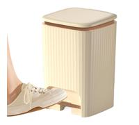 Bathroom Garbage Can with Lid, Press the Foot Pedal Trash Can, 15L Waste Bin Basket with Quiet Design for Laundry Offices Bathroom Dorm Living Room Rv Bedroom