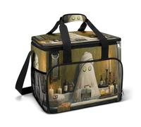 Bathroom Ghost Cucumber Slices on Eyes Camping Cooler Bag Insulated Beach Coolers Portable Leak Proof Bags with Shoulder Strap