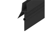 Bathroom Glass Door Seal Strip, Shower Screen Seal Strip 3m 6pcs for 4-6mm Glass, 14-23mm Gaps, Transparent Black(23mm Gap Black)