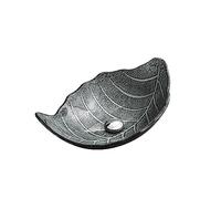 Bathroom Glass Vessel Sinks Geometry Countertop Basin Bowl Combo Leaf-Shaped Design Artistic Vessel Sink Waterfall Mixer Faucet Pop-up Drain Set Deck Mounted Interesting