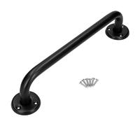 Bathroom Grab Bar for Elderly, Disabled, Seniors - 200 mm Black Safety Handrail with Fixings - Powder Coated Steel Anti-Slip Mobility Support Handle for Shower, Bath, Toilet, Stairs, Home, Care