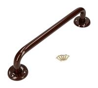 Bathroom Grab Bar for Elderly, Disabled, Seniors - 200 mm Brown Safety Handrail with Fixings - Powder Coated Steel Anti-Slip Mobility Support Handle for Shower, Bath, Toilet, Stairs, Home, Care