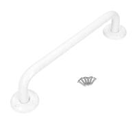 Bathroom Grab Bar for Elderly, Disabled, Seniors - 200 mm White Safety Handrail with Fixings - Powder Coated Steel Anti-Slip Mobility Support Handle for Shower, Bath, Toilet, Stairs, Home, Care