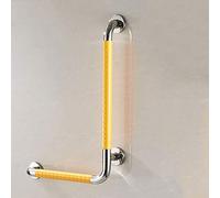 Bathroom Grab Bar Safety Support Rail, Multifunctional L-Shaped Wall Mounted Bar, Made of Durable Stainless Steel Construction and Nylon Outer Tube, Accessible Handrail for