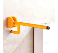 Bathroom Grab Bar Safety Support Rail Non Slip Stainless Steel with Single Arm Design Fold Down in White/Yellow il for Elderly and Disabled Toilet