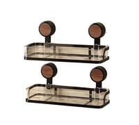 Bathroom Grab Bar Suction Cup Rack, Durable Hand Rail for Wall Storage, Antique Style with Walnut Pattern, No Punching Required