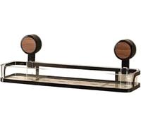 Bathroom Grab Bar Suction Cup Rack, Durable Hand Rail for Wall Storage, Antique Style with Walnut Pattern, No Punching Required