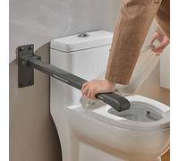 Bathroom Grab Bar, Wall Mounted Toilet Support Rail with Call Bell, Non-Slip Hand Grips and Luminous Strip for Elderly Assistance