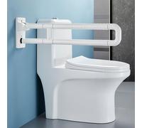 Bathroom Grab Bar White, Foldable Toilet Rail Stainless Steel Toilet Grab Rail 70cm Adjustable Handle Safety Support Handle Shower Aid Assist for Elderly Disability 70cm/27.5in