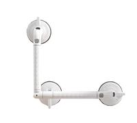 Bathroom Grab Rails, L-Shaped Suction Cup Handrails,Safety Support Handrails,Anti-Slip Grip Punch-Free Installation and Disassembly(White)